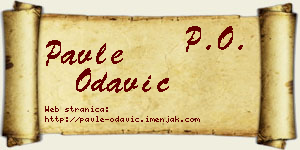 Pavle Odavić vizit kartica